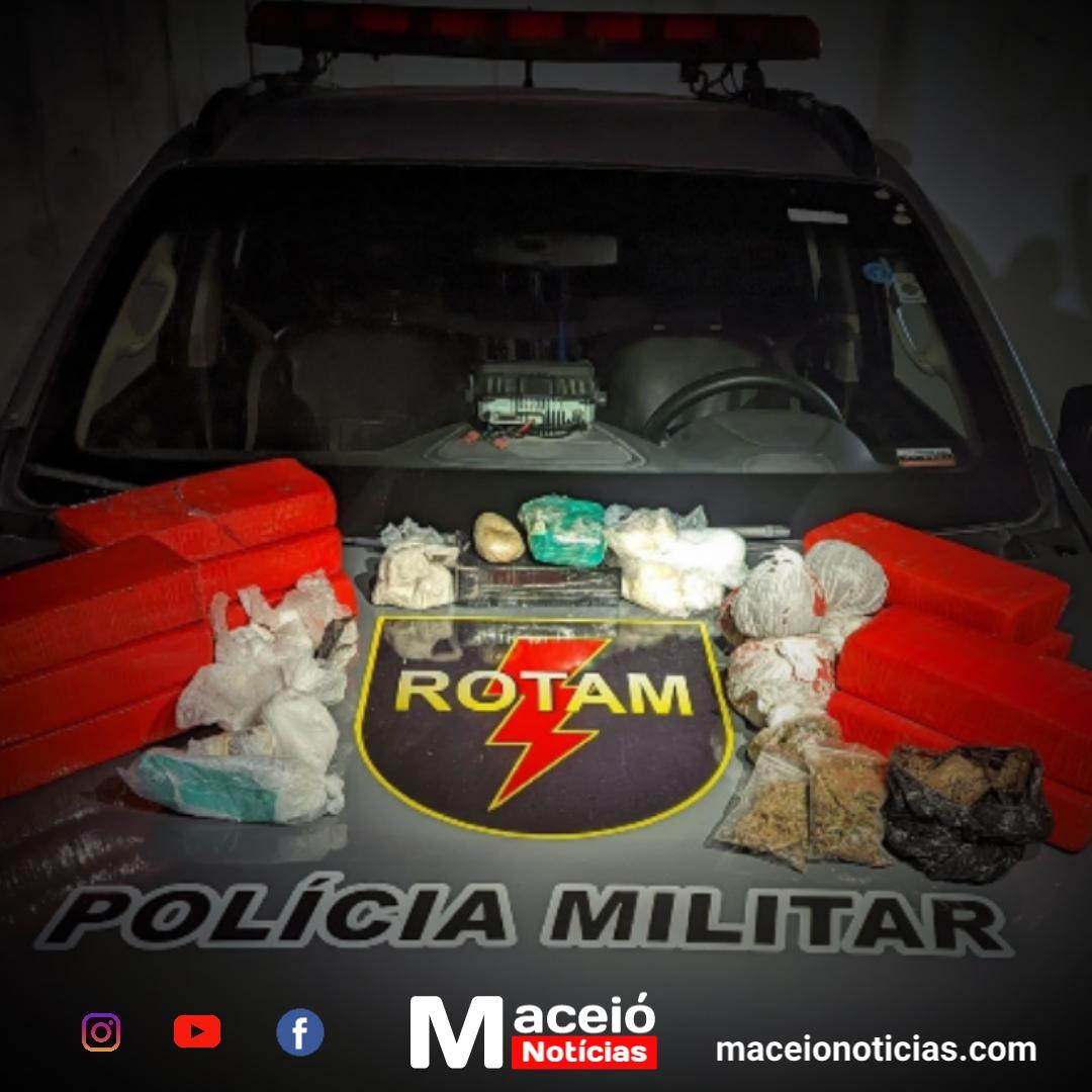Ação da Rotam resulta na apreensão de 12,5kg de drogas em Jardim Petrópolis