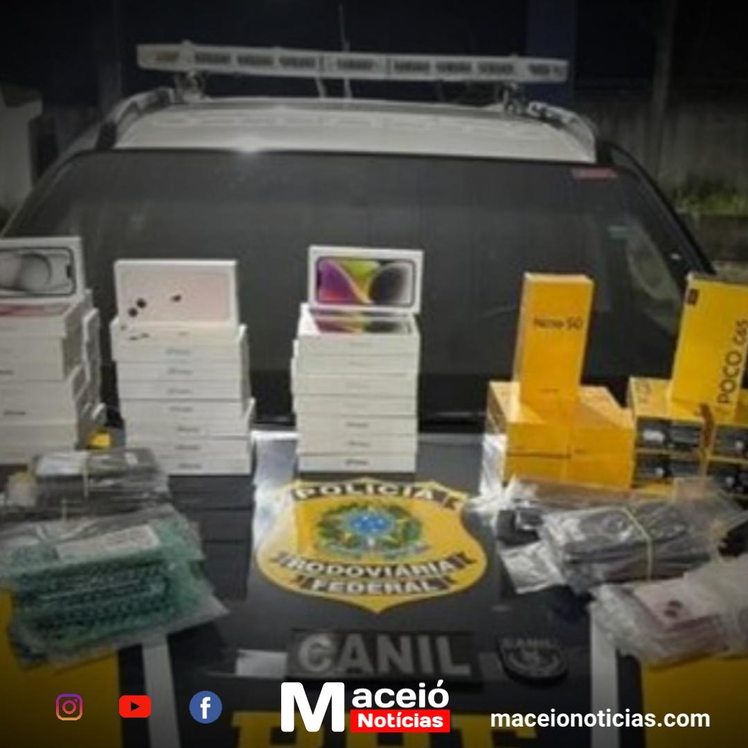 Ação conjunta apreende quase 80 iPhones sem nota fiscal e captura foragido