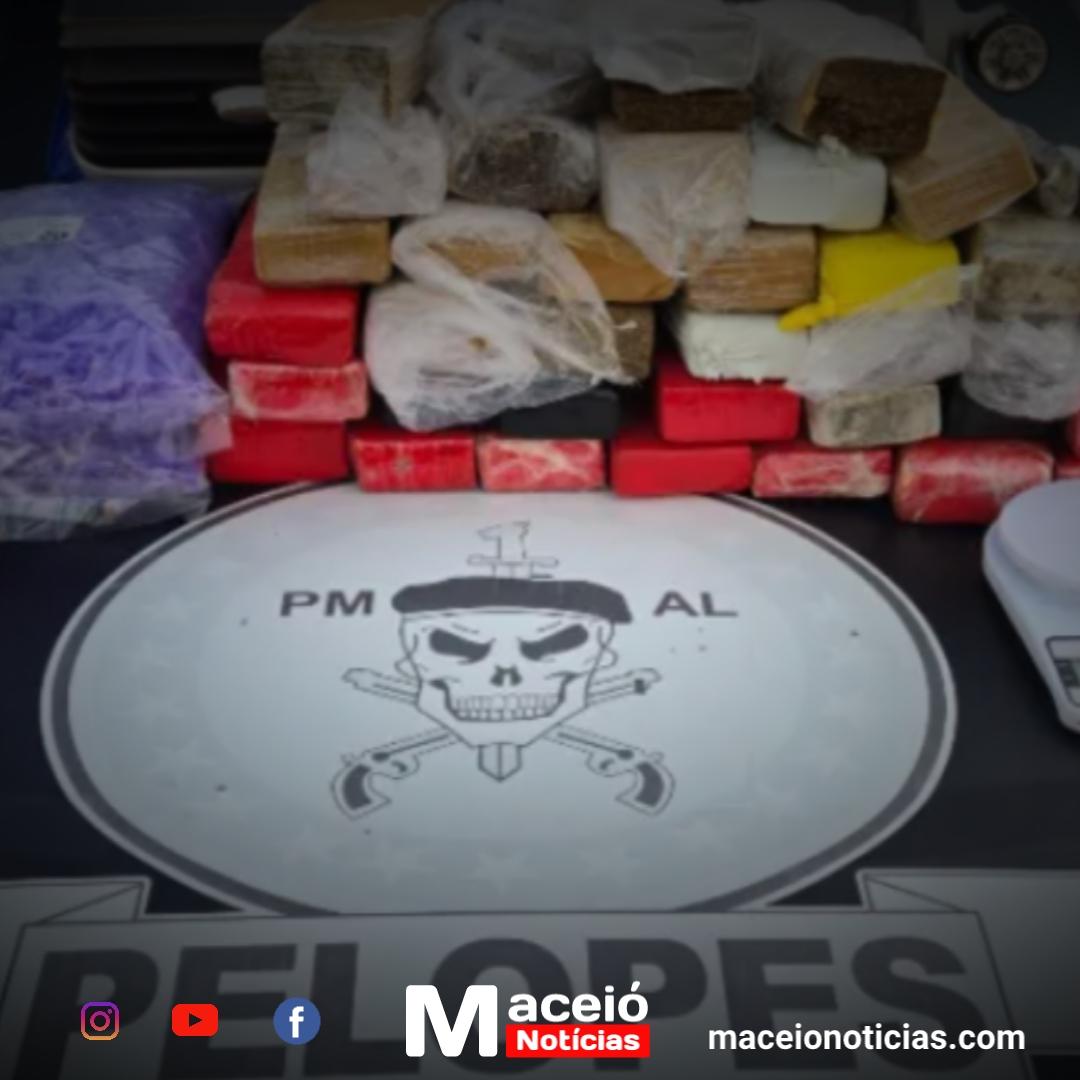 Pelopes flagra tráfico em residência, apreende 24 kg de drogas e detém suspeitos