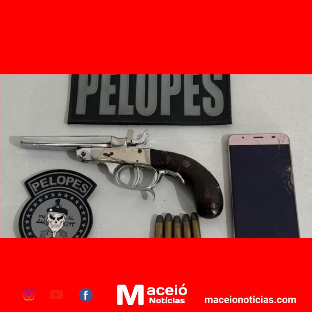 PM apreende revólver com jovem durante abordagem em Arapiraca