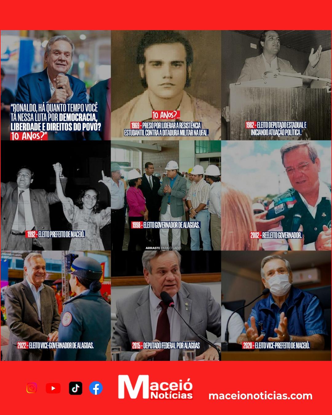 Ronaldo Lessa relembra trajetória política e gera reações nas redes com publicação histórica