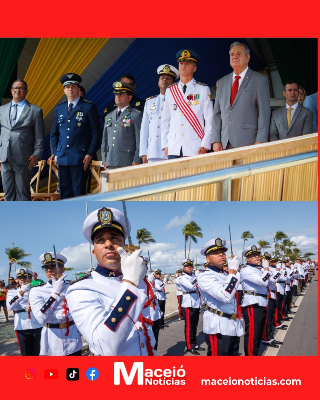 O vice-governador Ronaldo Lessa acompanhou festa cívica no Jaraguá.