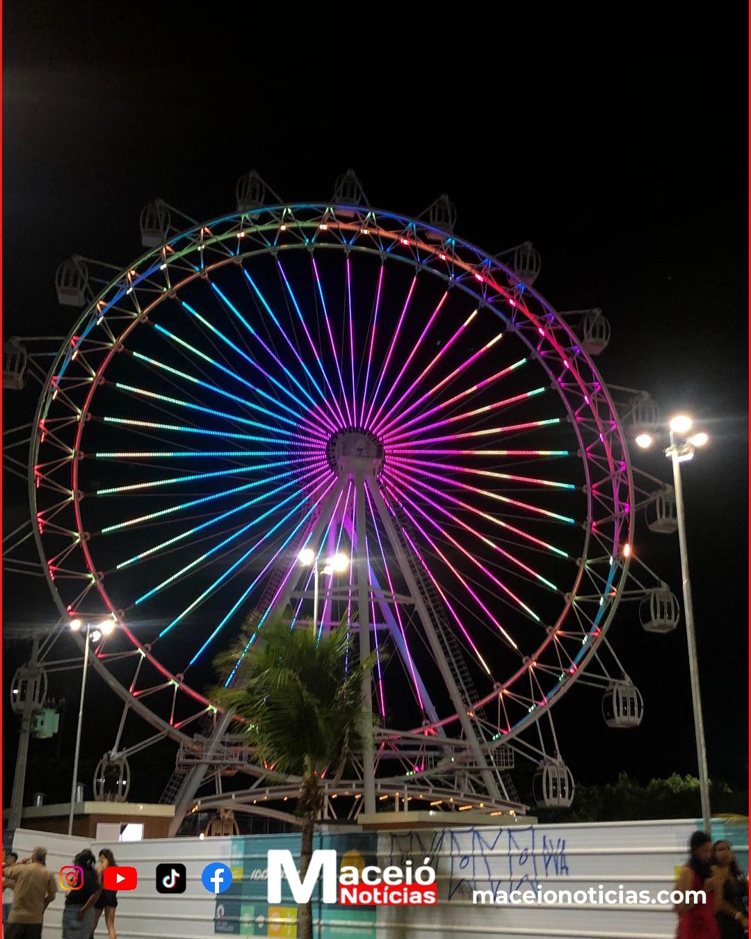 Roda gigante de Maceió estreia nesta quinta-feira com ingressos especiais