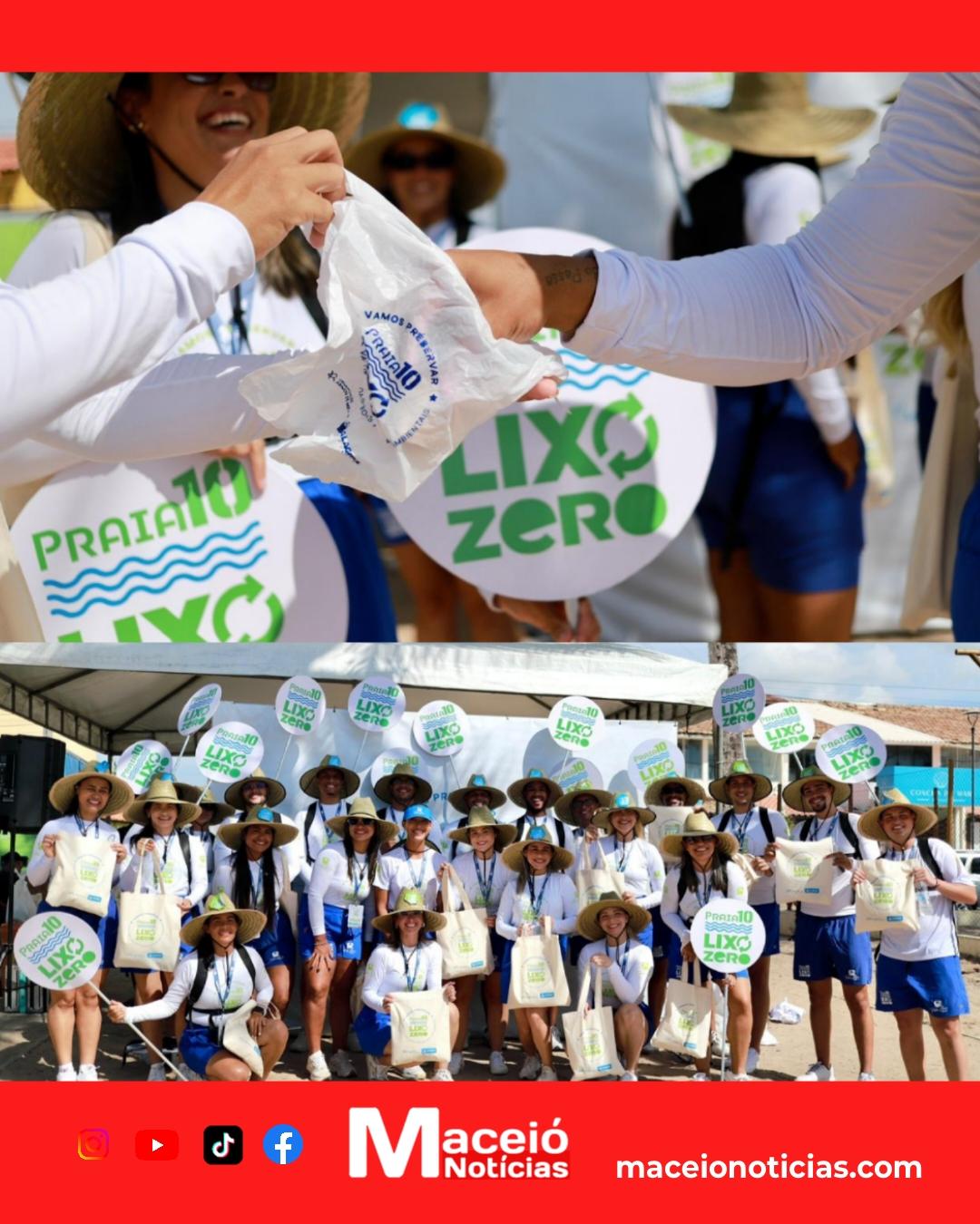 Governo de Alagoas marca presença em ação socioambiental na Praia do Francês