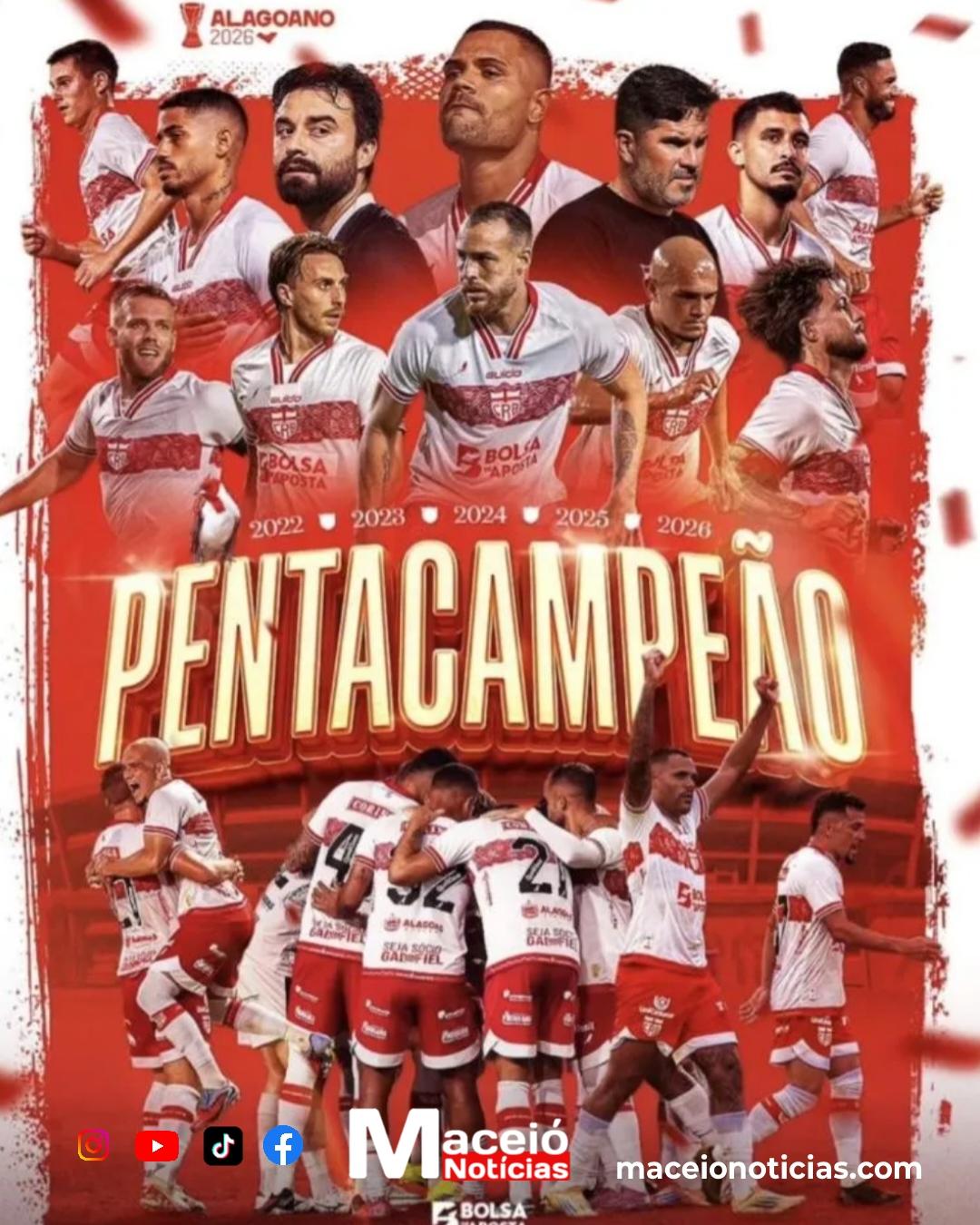 CRB Faz História e Chega ao Pentacampeonato Alagoano