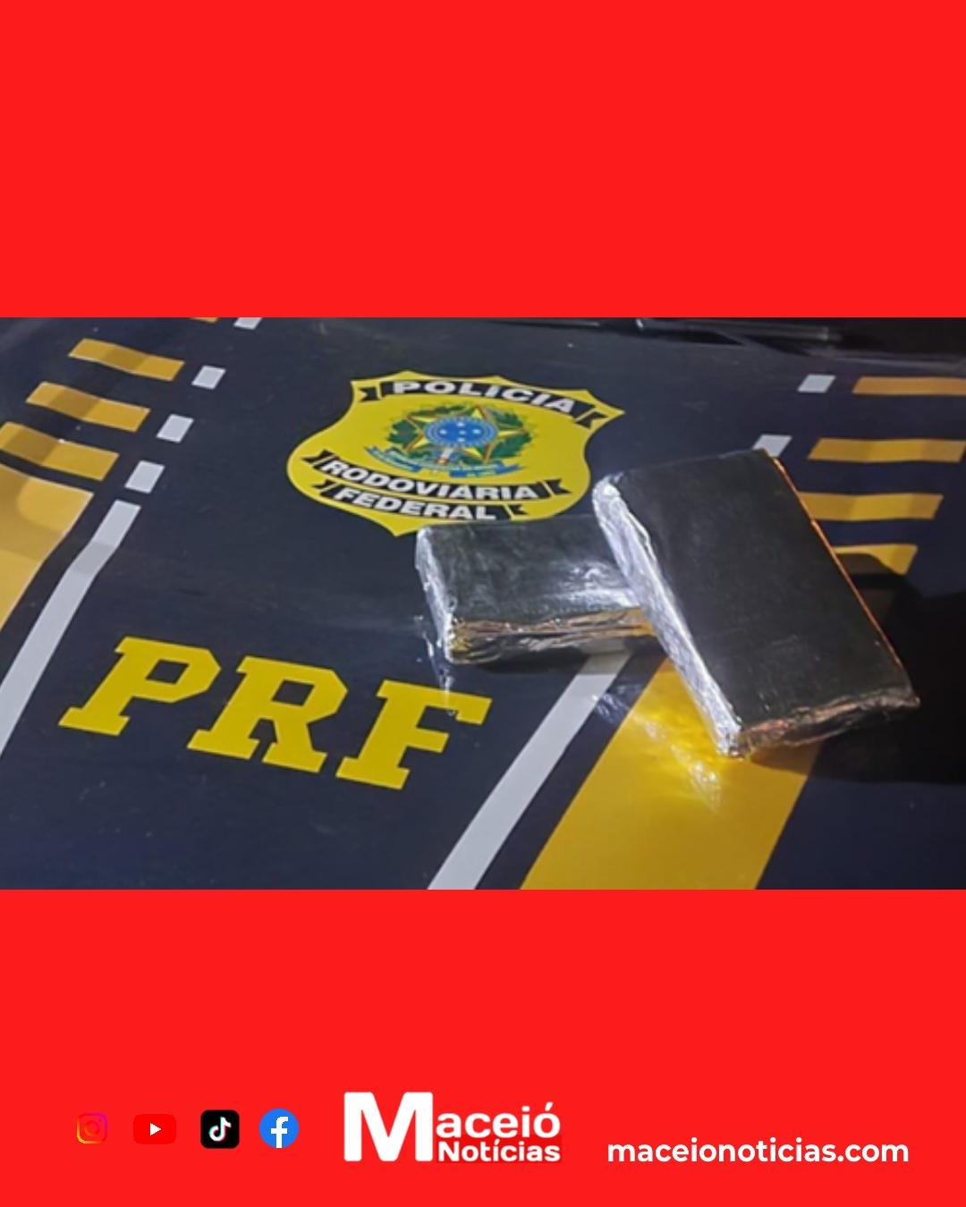 Grávida presa com 2 quilos de cocaína em ônibus que seguia para Maceió