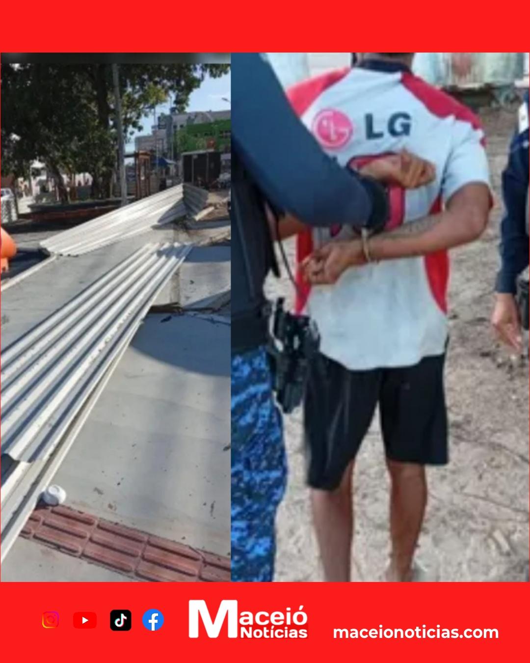 Homem é preso, suspeito de furto em obra pública na Pajuçara