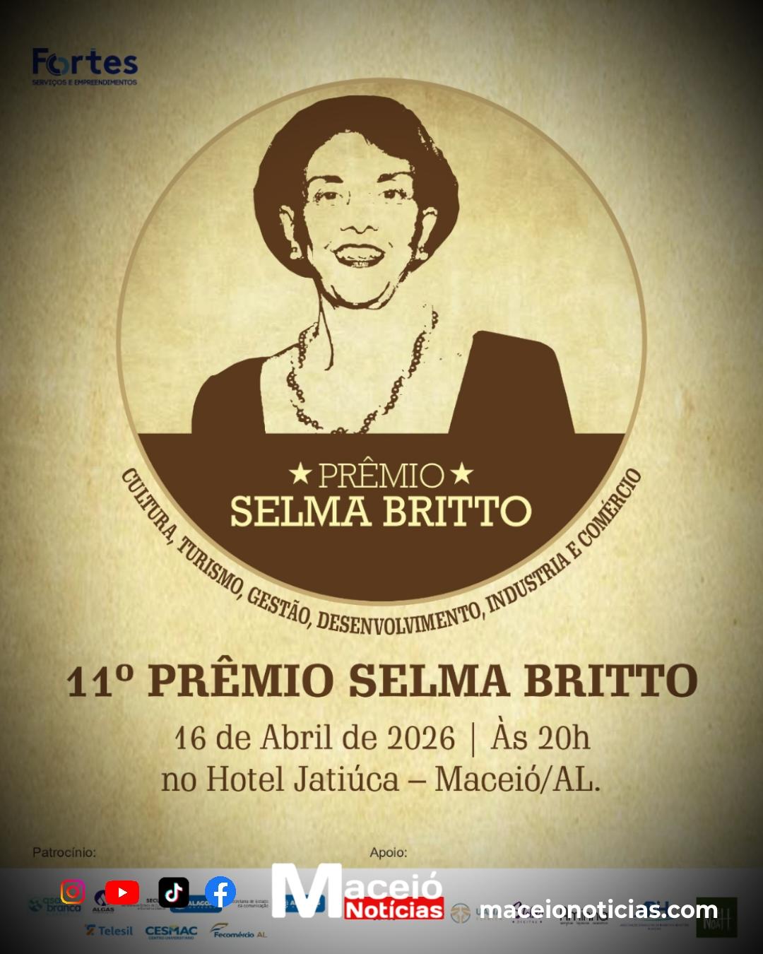 Prêmio Selma Britto chega à 11ª edição consolidado como uma das maiores honrarias de Alagoas 