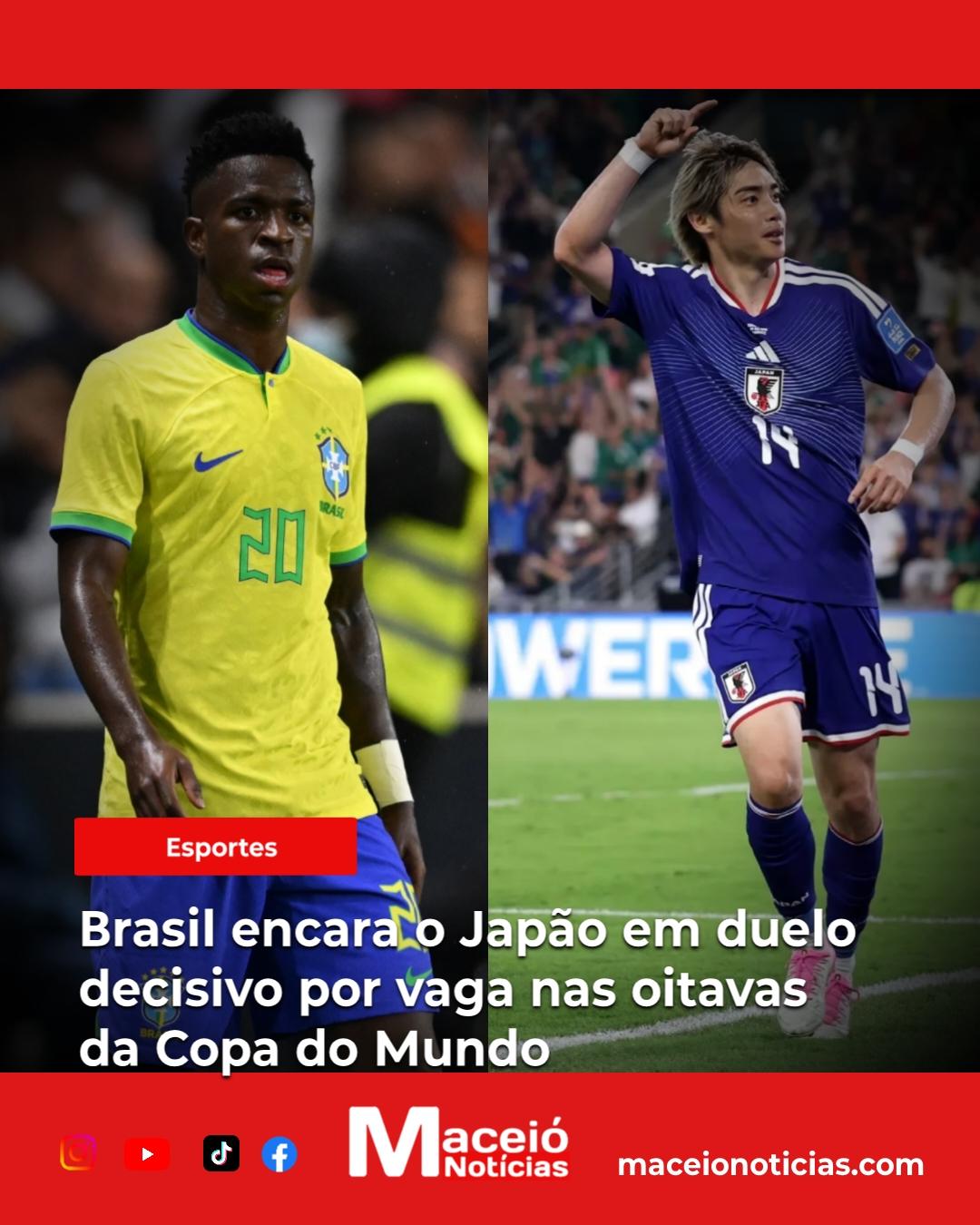 Brasil encara o Japão em duelo decisivo por vaga nas oitavas da Copa do Mundo