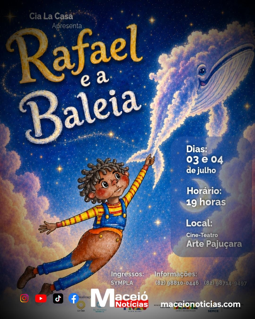 Viajando pela poesia e imaginação, Cia La Casa apresenta o espetáculo infantil “Rafael e a Baleia”
