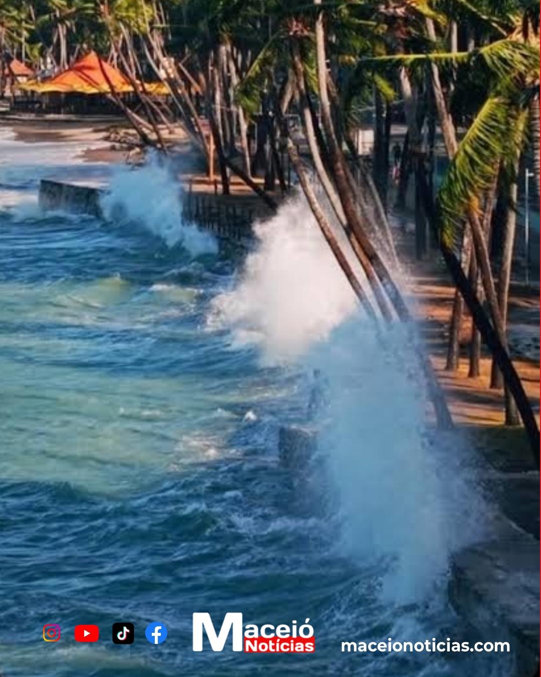 Alagoas sob alerta: ventos fortes e mar revolto ameaçam o fim de semana