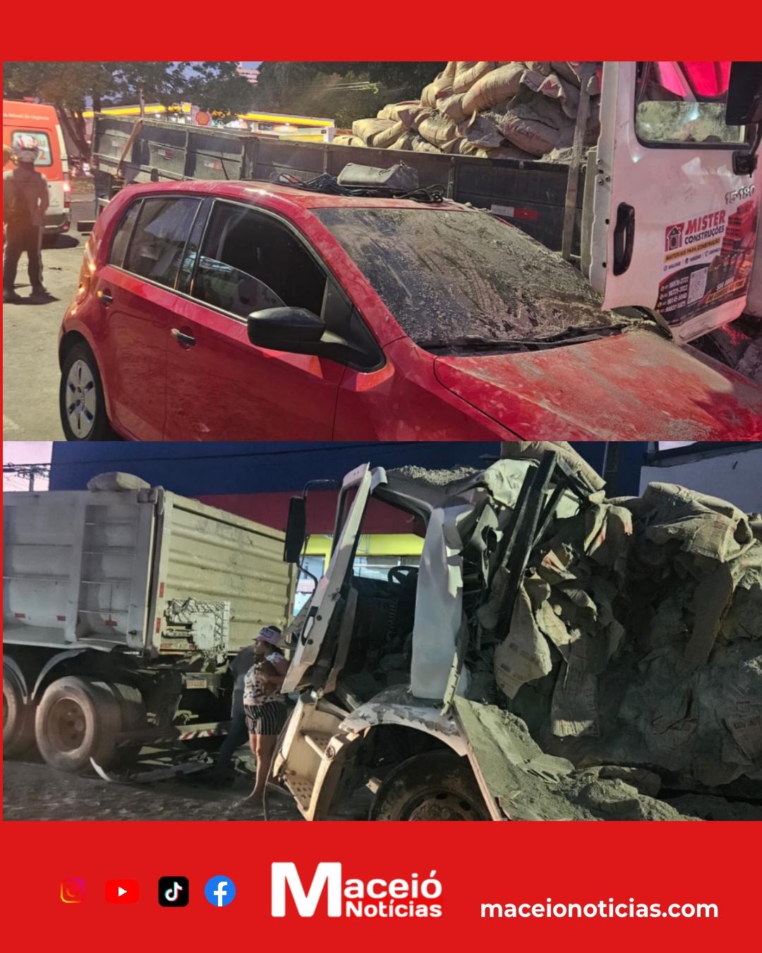 Grave engavetamento deixa três vítimas presas às ferragens na Levada, em Maceió