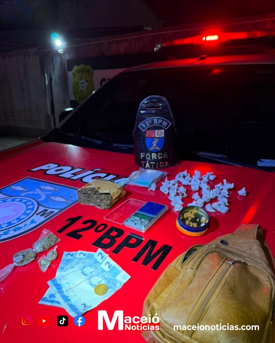 12º BPM prende suspeito e apreende drogas durante operação no Cidade Universitária