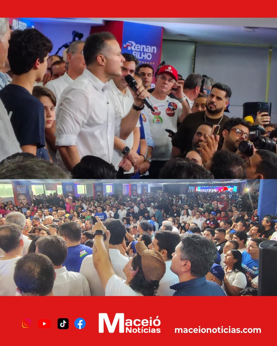 MDB oficializa candidatura de Renan Filho ao Governo de Alagoas em convenção marcada por grande público