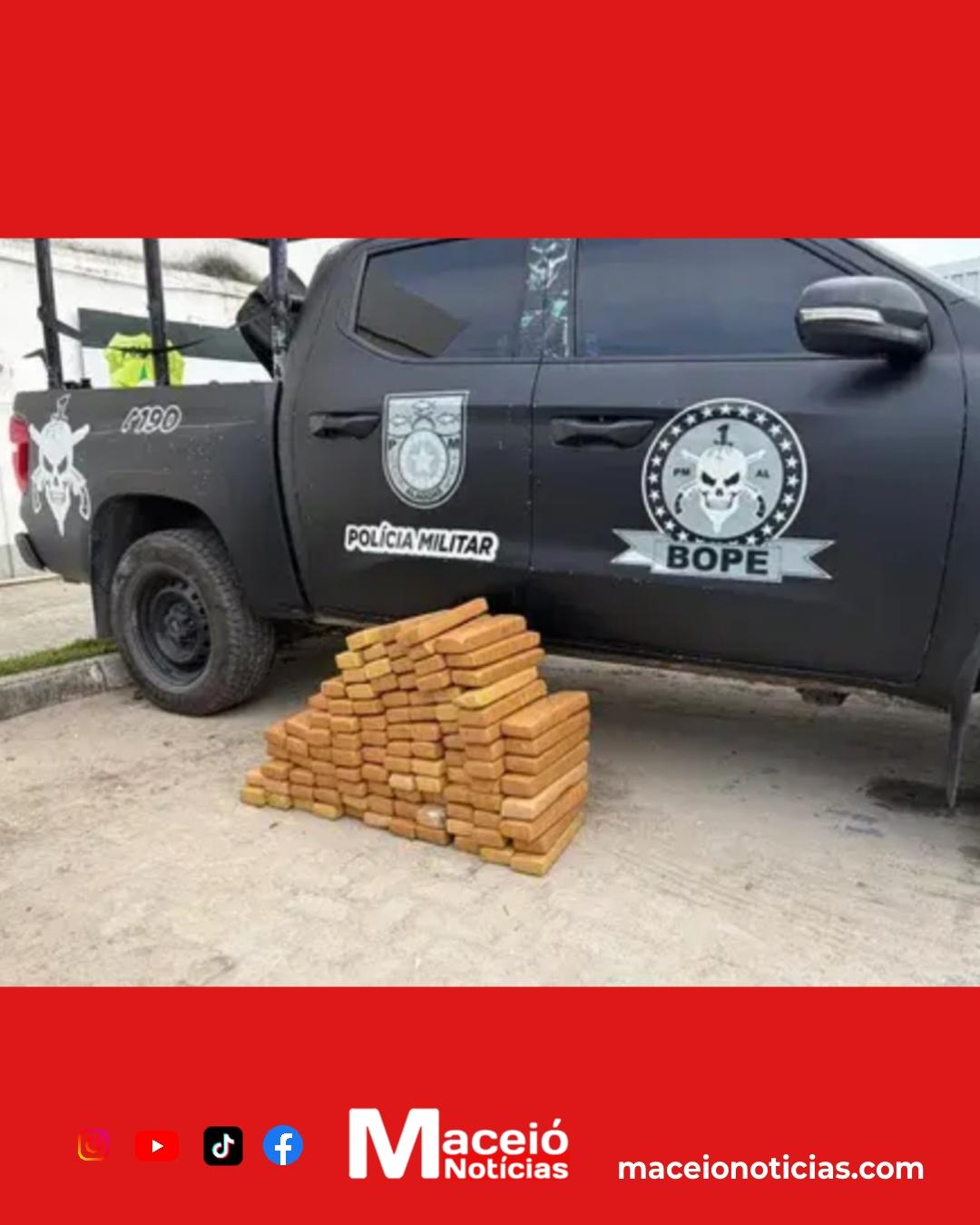 Idoso é preso com 100 kg de maconha durante abordagem policial em Marechal Deodoro