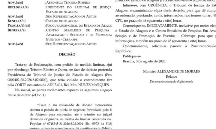 Alexandre de Moraes determina reserva de vagas para pessoas com deficiência no concurso da PM de Alagoas