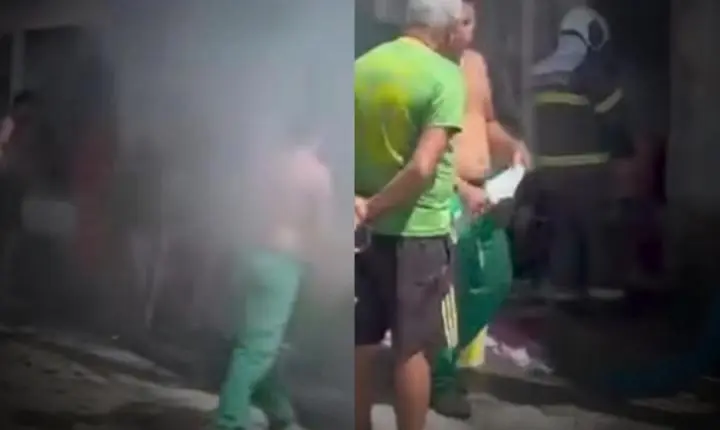Explosão de botijão causa incêndio em casa e deixa três feridos no Jacintinho