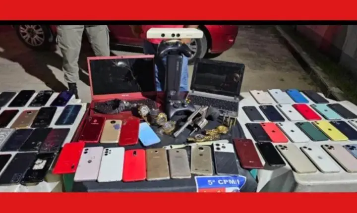 PM apreende 65 celulares e arma durante operação no Tabuleiro, em Maceió
