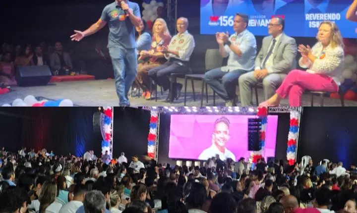 Renan Filho reúne lideranças políticas e evangélicas em evento lotado no Jaraguá, em Maceió