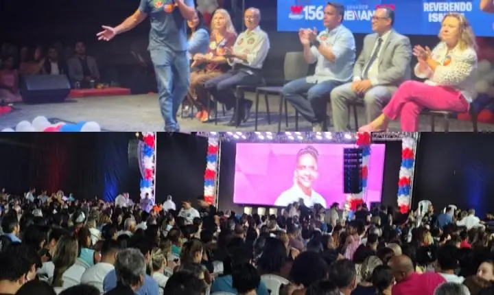 Renan Filho reúne lideranças políticas e evangélicas em evento lotado no Jaraguá, em Maceió